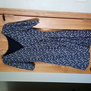 Blue and white floral dress